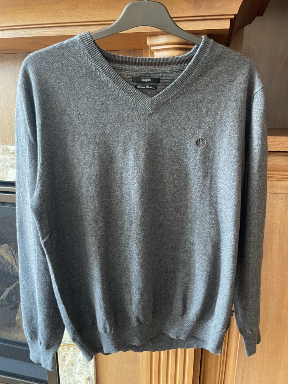 Bugatti Dark Gray Cotton Cashmere Long Sleeve Sweater Men's Size Large